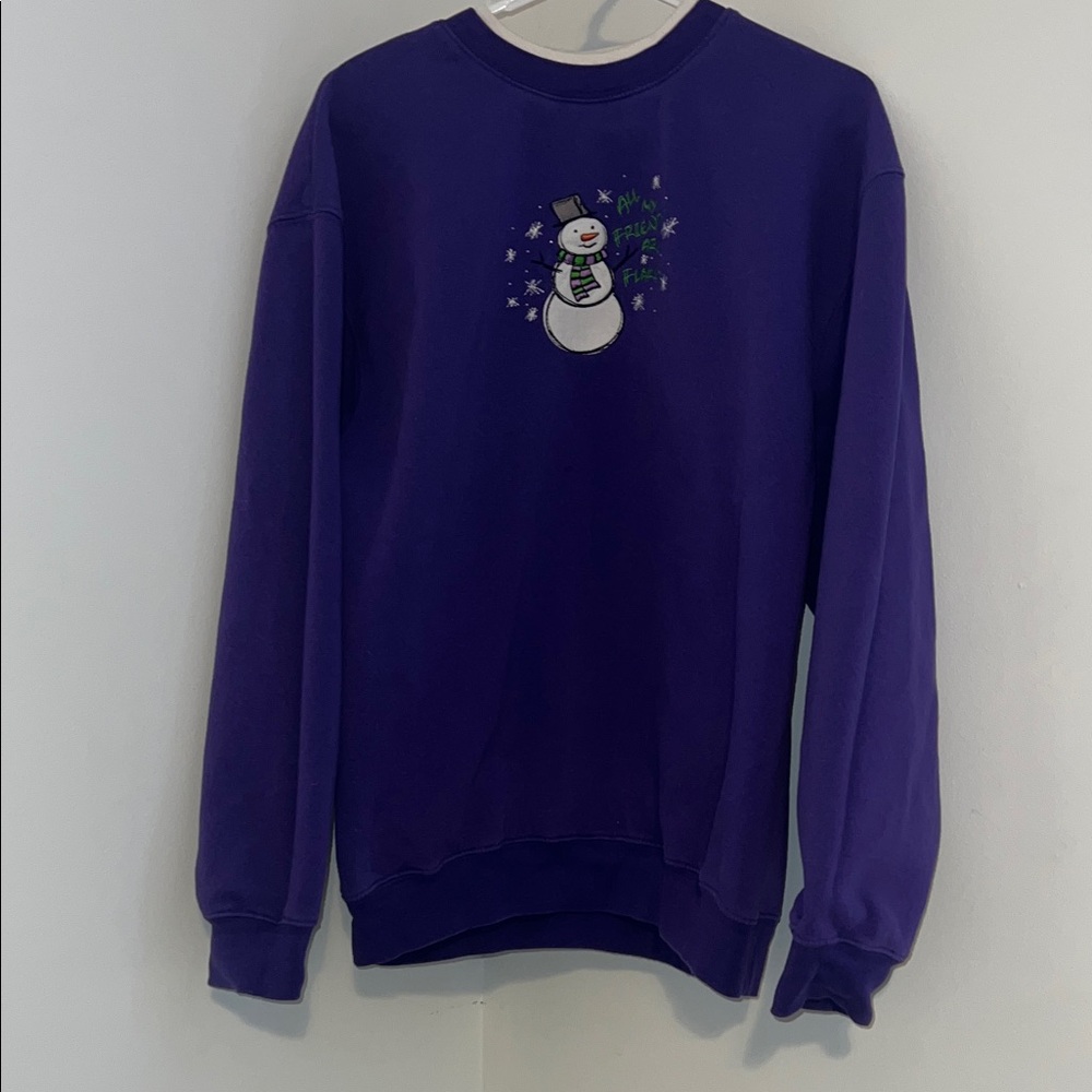Vintage Purple Snowman Sweater